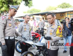 Harkamtibmas Polres Tuban Amankan Ratusan Motor Tidak Sesuai Standart