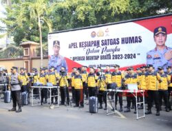 Humas Polri Gelar Pasukan Kesiapan Satgas Humas Dalam Pengamanan Pemilu 2024