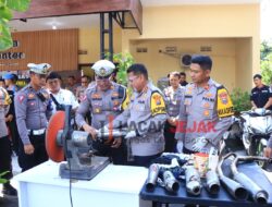 Polres Ngawi Musnahkan 176 Knalpot Brong Jelang Pergantian Tahun