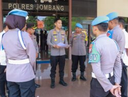 Jelang Putusan MK, Polres Jombang Siagakan Personel Amankan Gedung KPU dan Bawaslu Jombang